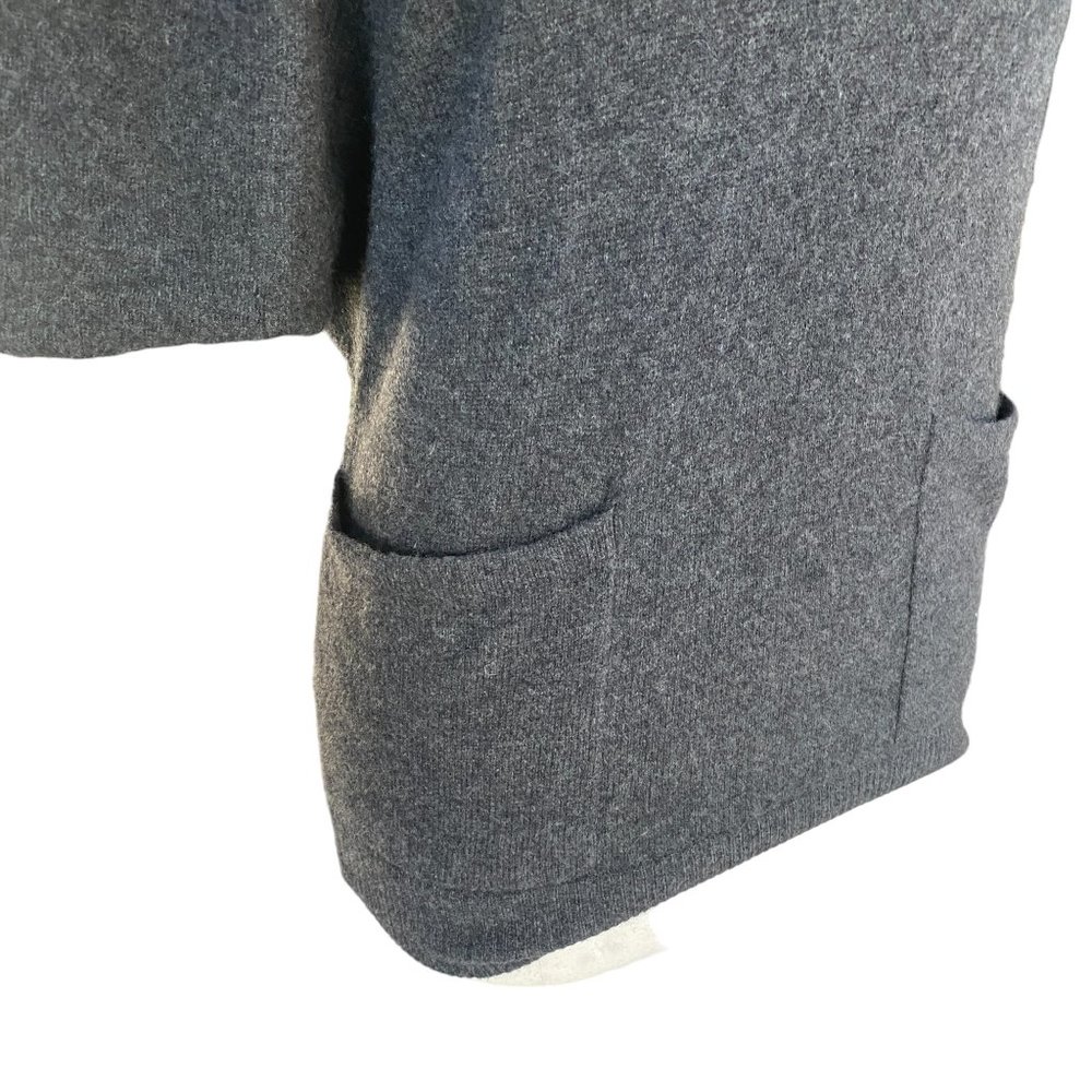Cynthia Rowley 100% Cashmere Gray Batwing Sleeve Pocket Sweater Quiet Luxury-S - Picture 2 of 12